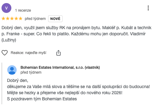Nejnovější pozitivní recenze Bohemian Estates – screenshot